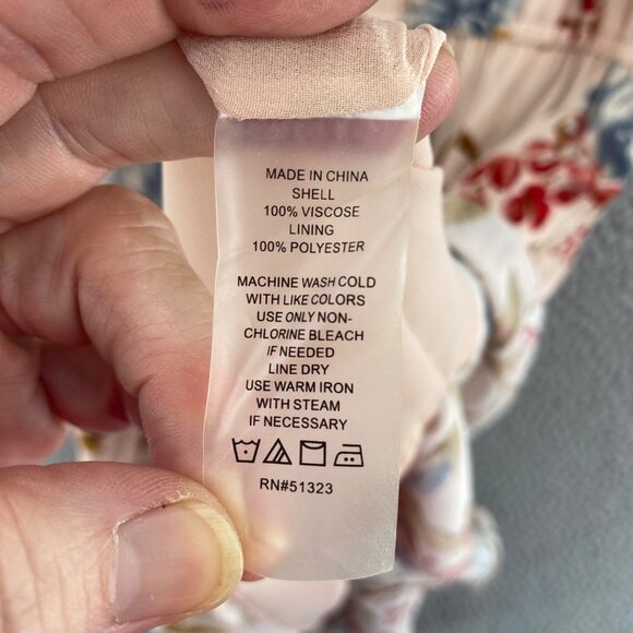 Vince Camuto Dress Womens Medium Beige Multi Floral Fit & Flare Flutter Sleeve - Picture 6 of 9